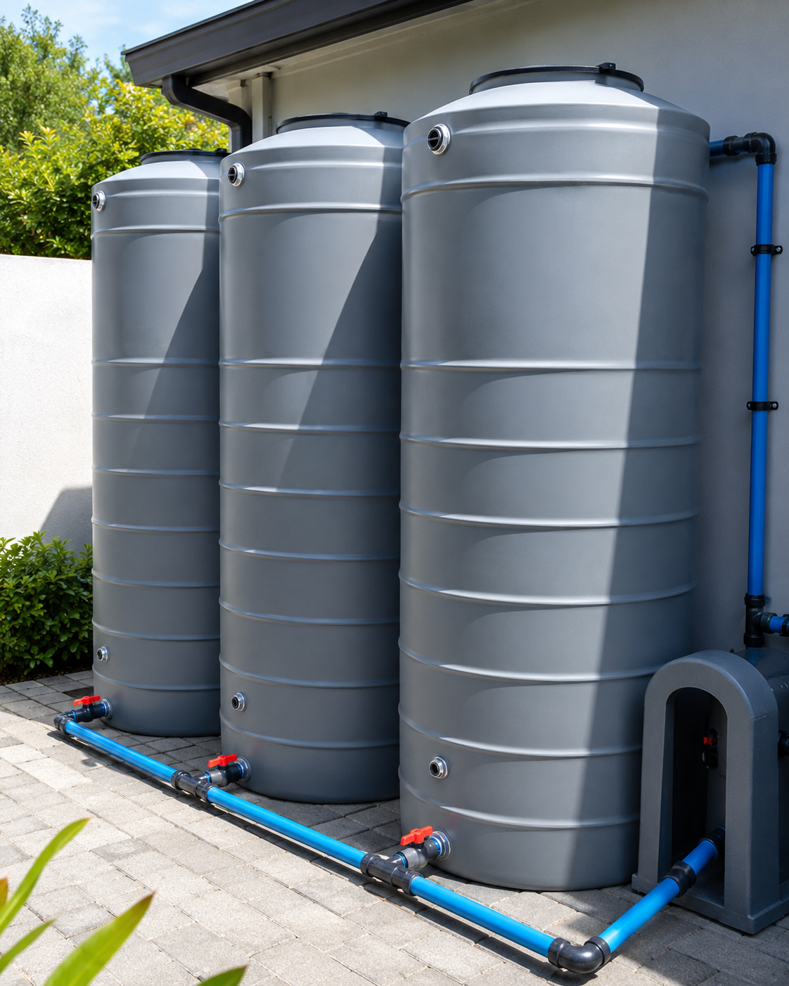 Commercial backup water tank installation